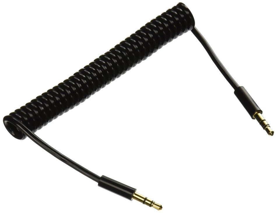 Monoprice 109564 Coiled 3-Feet 3.5mm Male to 3.5mm Male Stereo Audio Cable, Black N3