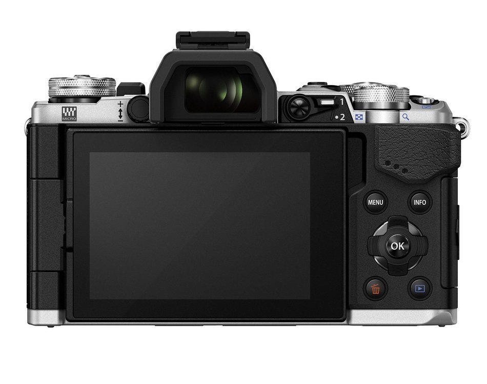 OM-D E-M5 Mark II Camera Body Silver with Olympus FL-LM3 Flash and 12-40mm f/2.8 Lens Bundle