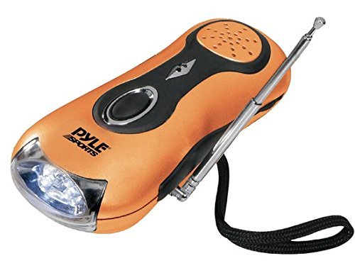 PYLE PSDNL12OR Multi Function Hand Crank LED Lantern with AM/FM Radio