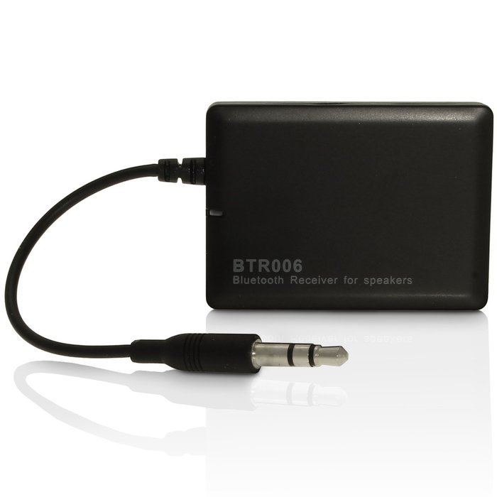 iGadgitz Bluetooth Stereo Audio Receiver Adapter with 3.5mm Audio-in Jack & USB Charging Cable &ndash; Black