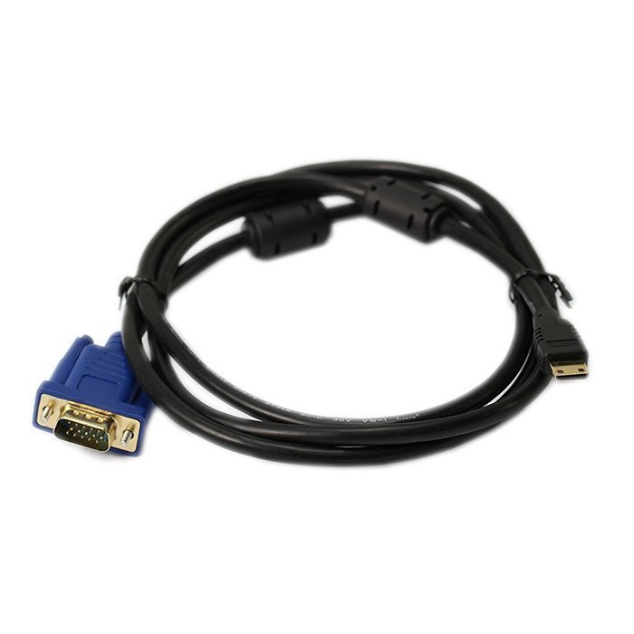 TOOGOO(R) 1.5 Metre Mini HDMI Male to VGA HD-15 pin Male Adapter Connector Cable(Black) N2