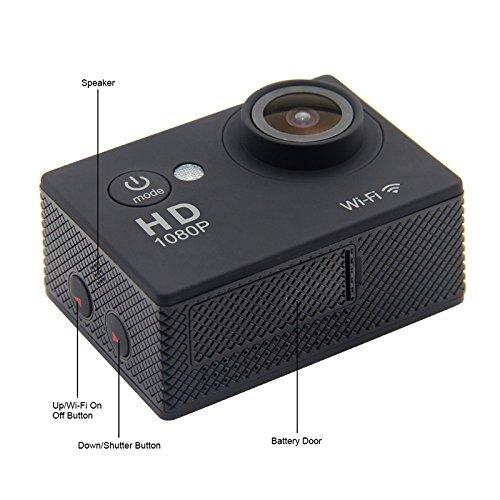LightingFox WiFi Waterproof Sports Camera 1080P Full HD 12MP Wireless Diving Mini DV Cam Camcorder Action Camera... N8