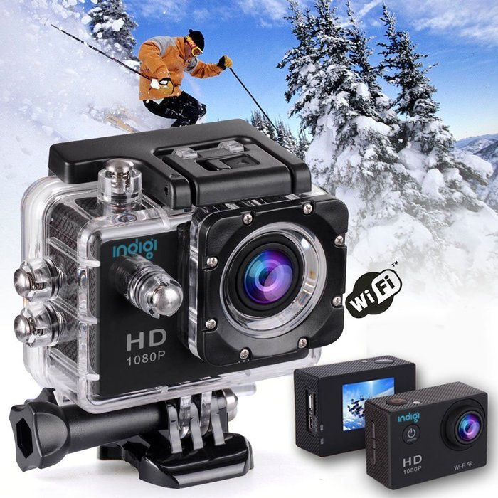 Indigi Action Sports Camera Camcorder DV HDMI w/ WiFi iSmart DV App + Waterproof Case Up To 30M