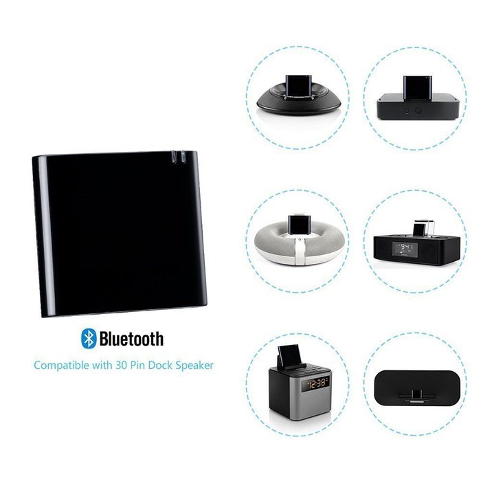 Bluetooth A2DP Music Receiver Audio Adapter for iPod iPhone 30Pin Dock Speaker N4