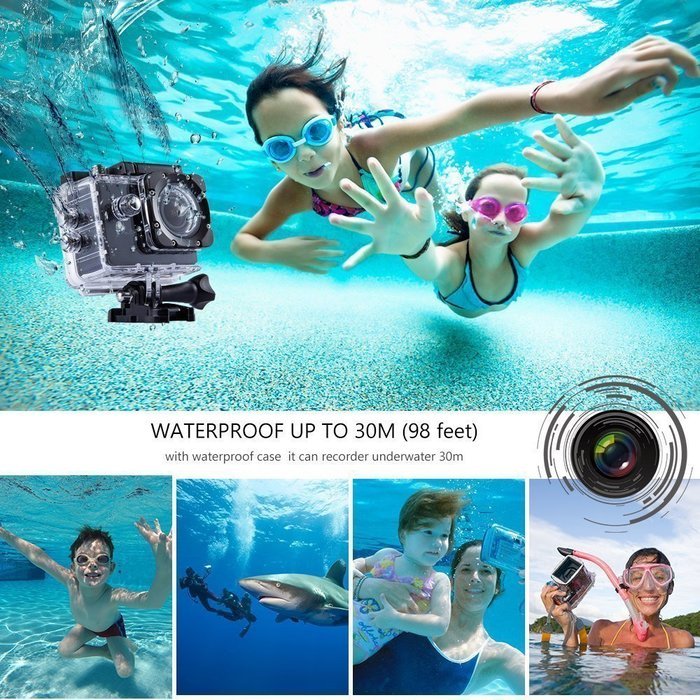ieGeek Action Camera, Wifi 2 inch 1080P FHD Sport DV (NT96655 Chip), 14MP Waterproof Camcorder with 170&deg; Wide-Angle... N8