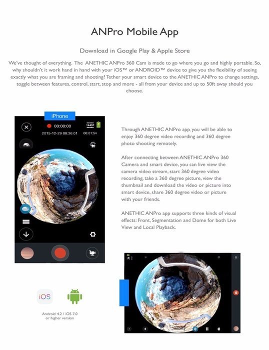 OUTERDO Sport Camera Wireless 360 Degree Panoramic Camera 3D VR Action Sports Camera Wifi 16MP HD 30fps Waterproof... N12