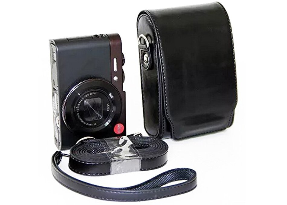 CEARI PU Leather DSLR Camera Case Bag with Neck Shoulder Strap for Panasonic Lumix DMC-ZS30 DMC-ZS35 DMC-ZS40... N4