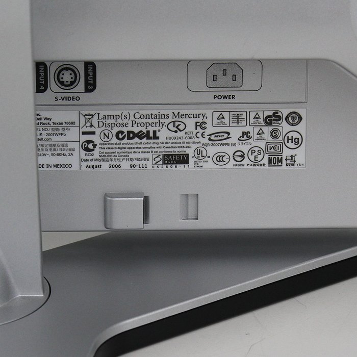 DELL 2007WFPB 20 WIDESCREEN FLAT PANEL MONITOR N5