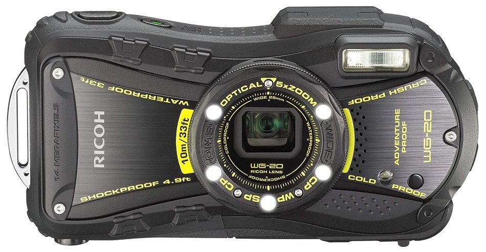 Ricoh WG-20 14MP Waterproof Shockproof Coldproof Crushproof 5x Opt Zoom Camera (black) N8