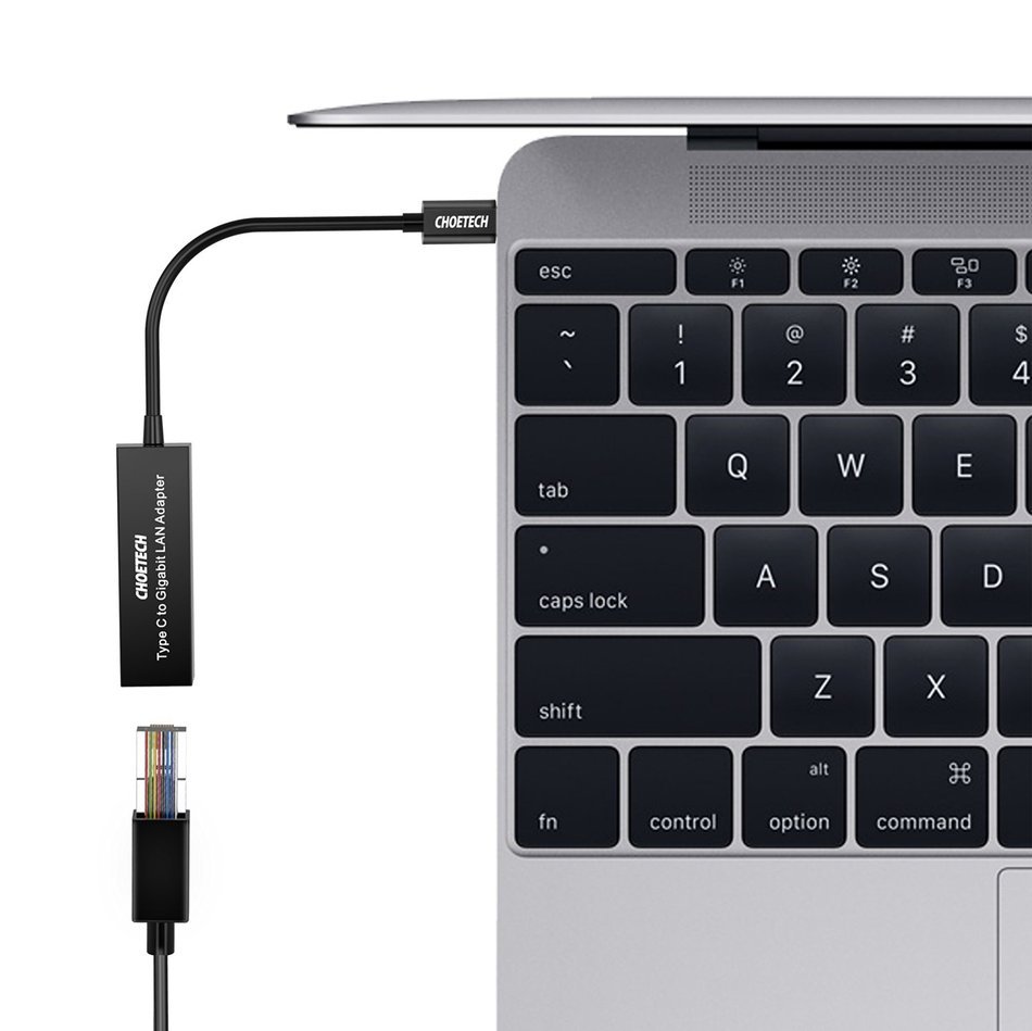 CHOETECH USB 3.1 Type C to 10/100/1000 Gigabit Ethernet LAN Network Adapter (USB-C & Thunderbolt 3 Port Compatible...
