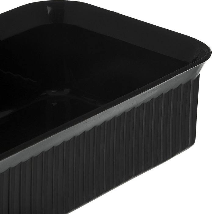 Carlisle 811003 Deliware Polypropylene Rectangular Crock, 5 lb. Capacity, 10.06 x 6.18 x 3.7", Black (Case of... N8