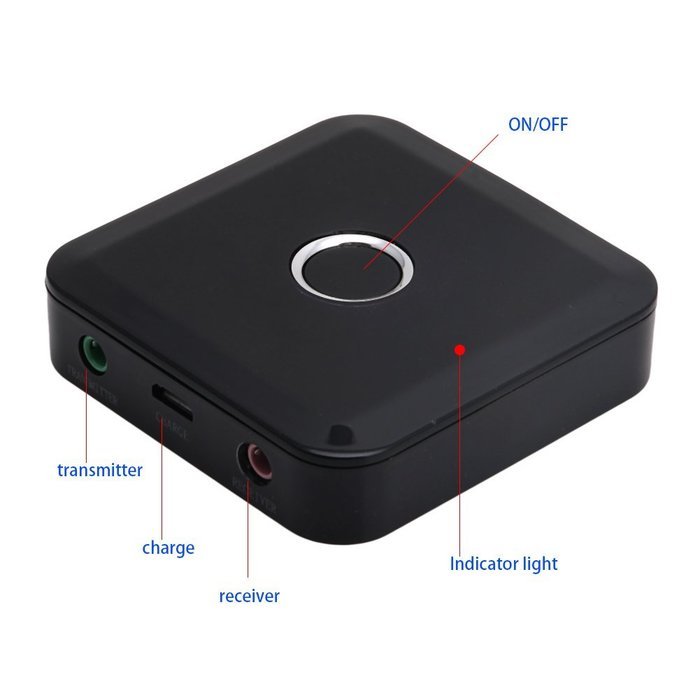 Slaxry Wireless Bluetooth 4.0 Transmitter and Receiver 3.5mm 2 in1 Stereo Audio Adapter N9