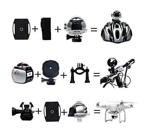 Wireless VR Action Waterproof Outdoor Sports DV Player 16MP 3D WiFi 4K 360 Panoramic Camera 4K HD 30fps Waterproof... N6