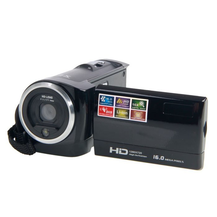 Hodely HD 1280X720 TFT LCD 16X Digital Zoom Digital Video Camcorder American Standard Black N3