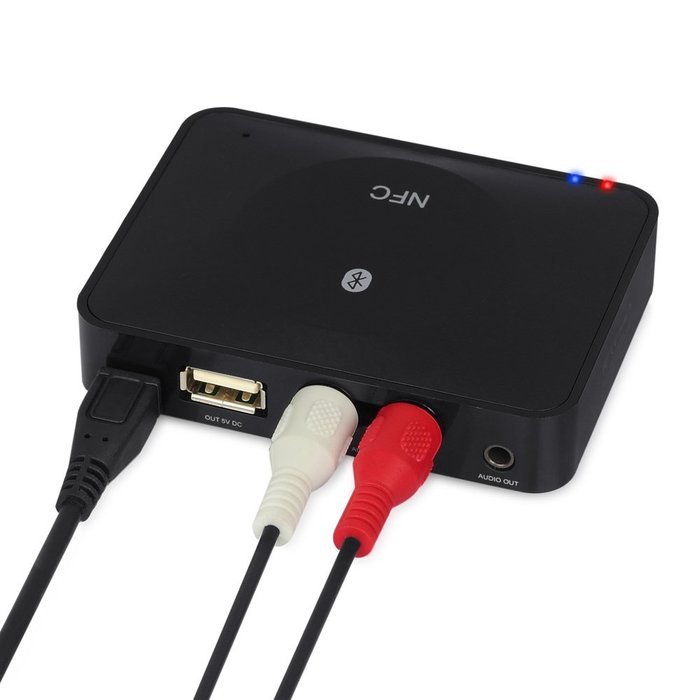 ESYNIC NFC Bluetooth Audio Receiver Bluetooth 3.0 Music Receiver Wireless Speaker Adapter with RCA 3.5mm Output... N3