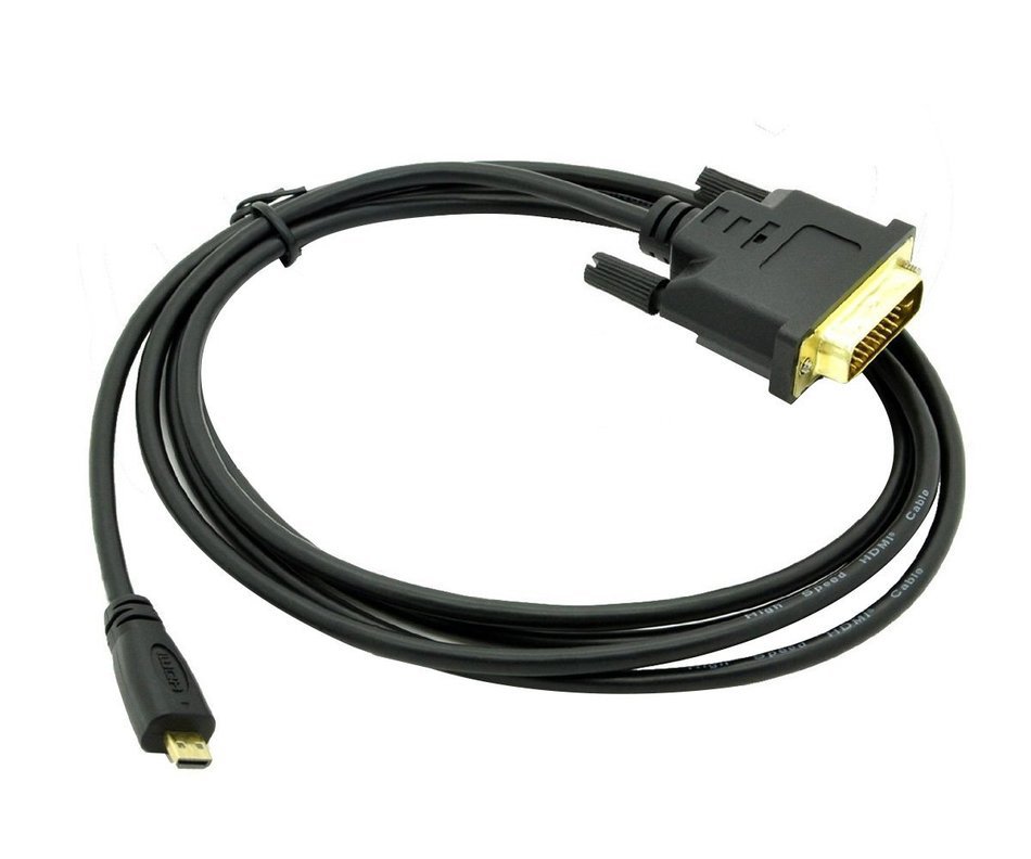 Get It Home (1 Pack) High Speed Micro Hdmi to DVI-D (dual link 24+1) Cable Male-male (6 Feet) for Hd Quality Video... N2