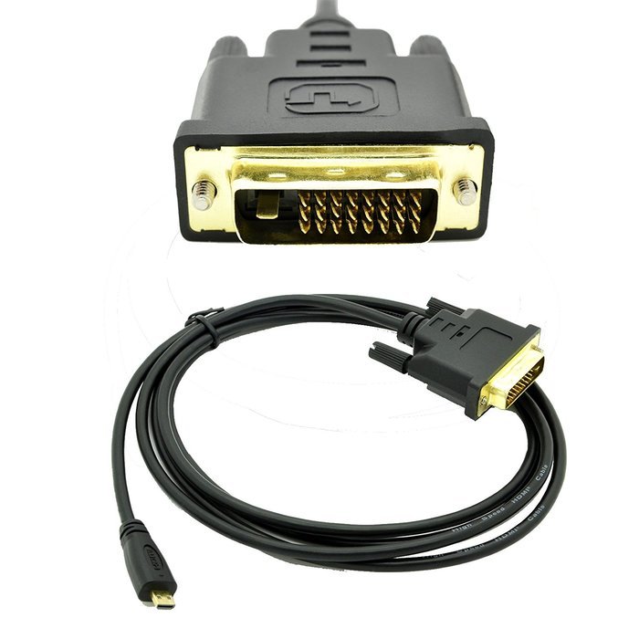 Get It Home (1 Pack) High Speed Micro Hdmi to DVI-D (dual link 24+1) Cable Male-male (6 Feet) for Hd Quality Video... N3