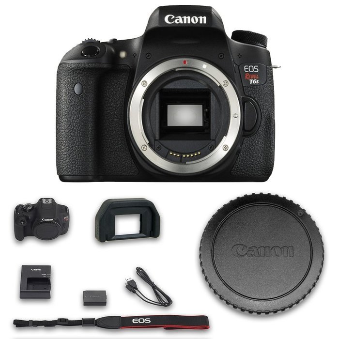 Canon T6s DSLR Camera (Body Only - No Lenses) + All Original Accessories Included - International Version