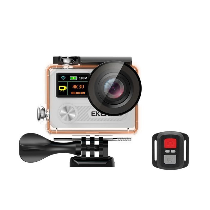 EKEN H8R Wifi Waterproof Sports Action Camera 4K30fps Dual Screen Sony Sensor with 2 Batteries + 2.4G Remote +... N4