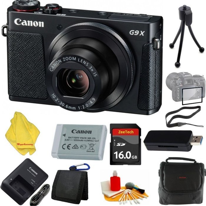 Canon PowerShot G9 X Digital Camera with 3x Optical Zoom, Built-in Wi-Fi and 3 inch LCD (Black)+ Case+16 GB Card...