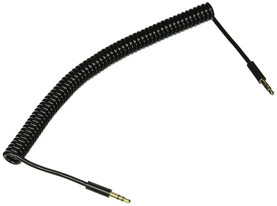 Monoprice 109564 Coiled 3-Feet 3.5mm Male to 3.5mm Male Stereo Audio Cable, Black N4