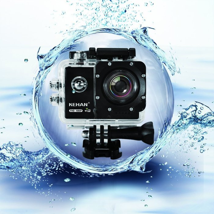 KEHAN C70 Full HD 1080P Mini Wi-Fi Action Camera 2.0" Screen 170 Degree Wide Lens Time-Lapse/Loop Recording/ Slow-Motion N3