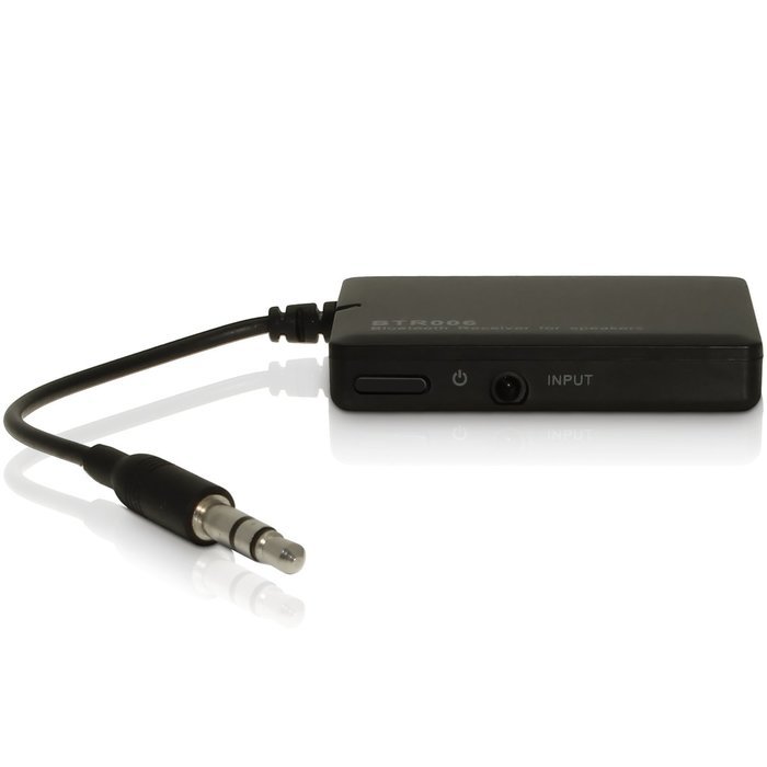 iGadgitz Bluetooth Stereo Audio Receiver Adapter with 3.5mm Audio-in Jack & USB Charging Cable &ndash; Black N4