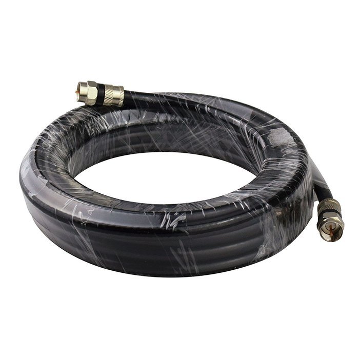 FOWOD RG6 TV Black Coaxial Cable, 50 Feet, with F-Male Connectors, Double Shielded, High Performance, Indoor and... N2