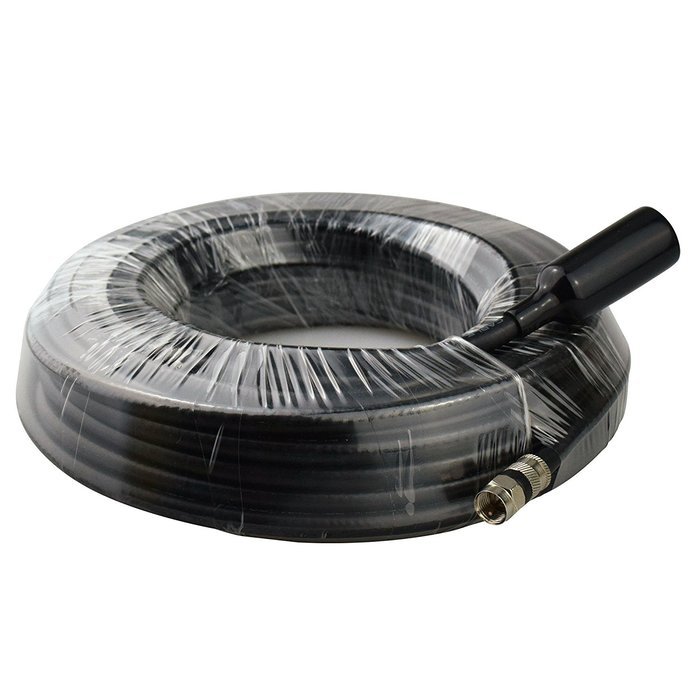FOWOD RG6 TV Black Coaxial Cable, 50 Feet, with F-Male Connectors, Double Shielded, High Performance, Indoor and... N3