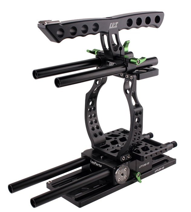 BMCC Cage Rig with 150Wh Li-ion Battery Power Supply and Follow Focus Matte Box for BlackMagic Camera Kit N4