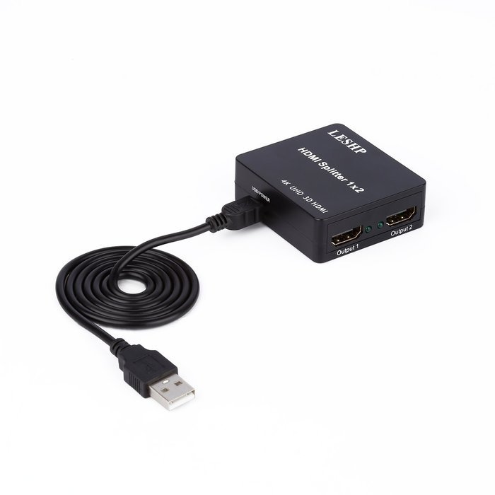 HDMI Splitter, LESHP Ultra HD 4K x 2K 1x2 HDMI Switch Switcher Amplifier Ver 1.4 Certified For 3D 1080P HD HDTV... N5