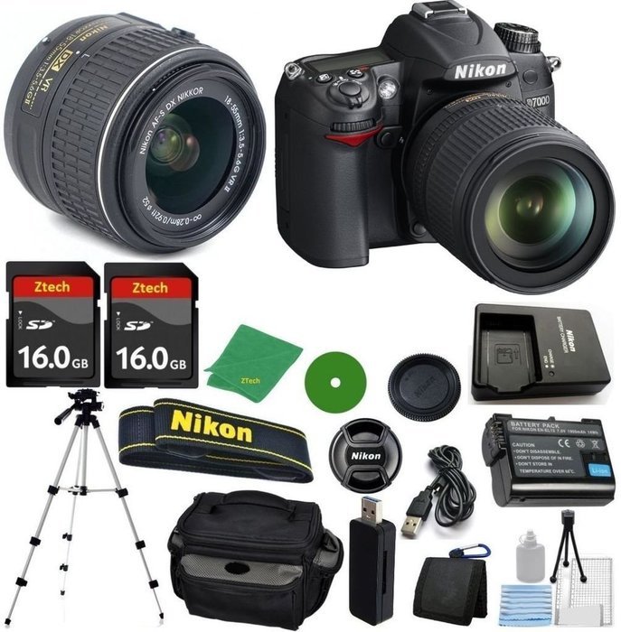 Nikon D7000 Digital SLR - International Version (No Warranty), 18-55mm f/3.5-5.6 DX VR, 2pcs 16GB ZeeTech Memory...