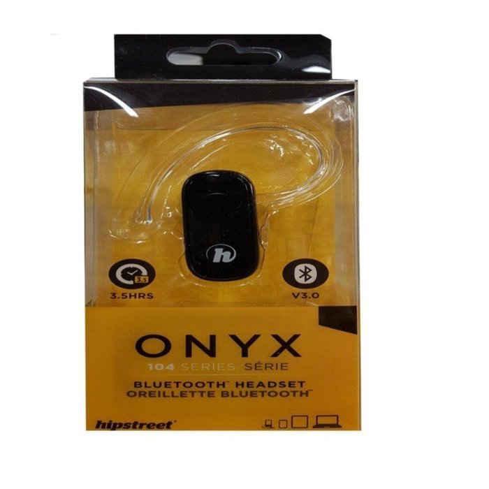 Hipstreet Onyx 104 Series BlueTooth Ear-Hook Headset Black HS-BT104 consumer electronics