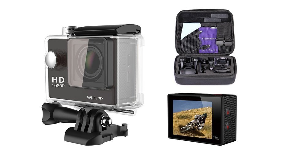 Haojue 1080P HD Sports Action Camera Bundle with DSP:NT96650 Chip, 2.0-Inch LPS-TFT LCD,145&deg; Wide Angle Lens and...