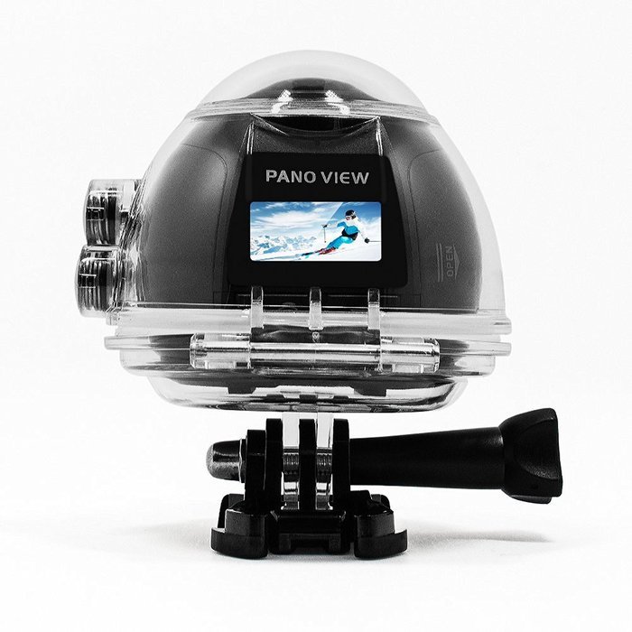 Homkm Full HD 360 Degree Panoramic VR Action Camera,Spherical Lens,3D, Waterproof, WIFI,Support VR Video Replay... N9