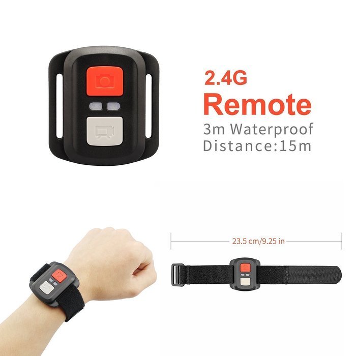 ASX ActionPro Black w/ Dual Screens & Waterproof Wrist Remote - 4K Ultra HD Waterproof Wifi Cam - Dual Screens... N3