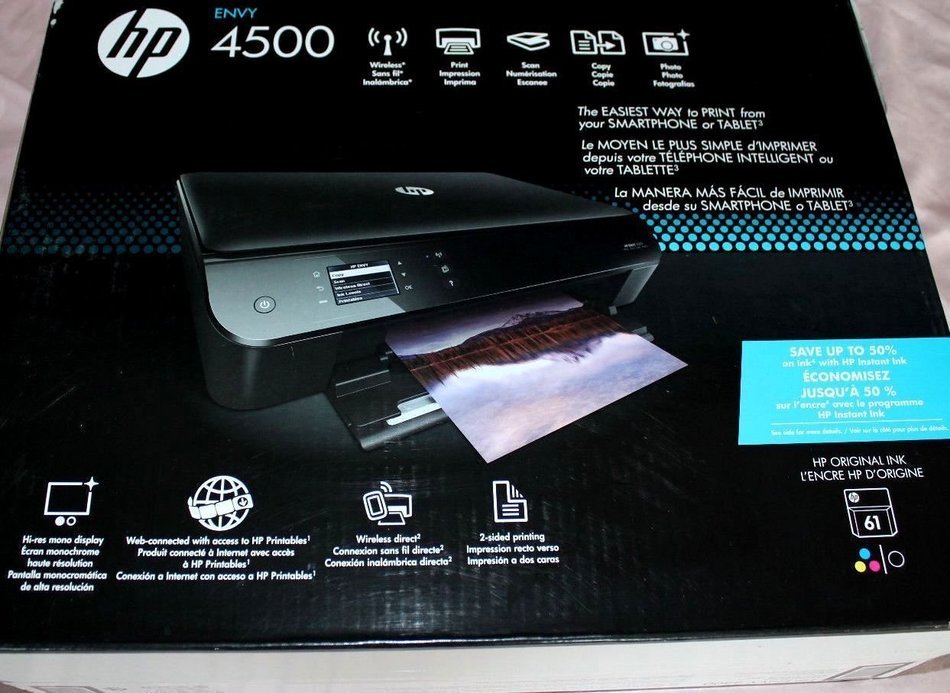 HP Envy 4500 Wireless eAllinOne Color Photo Printer A9T80A with