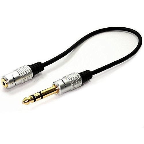 HENGSHENG&reg; Metal 6. 35mm 1/4 Inch Stereo Plug male to 3. 5mm Stereo Jack female cable - Gold Plated N4