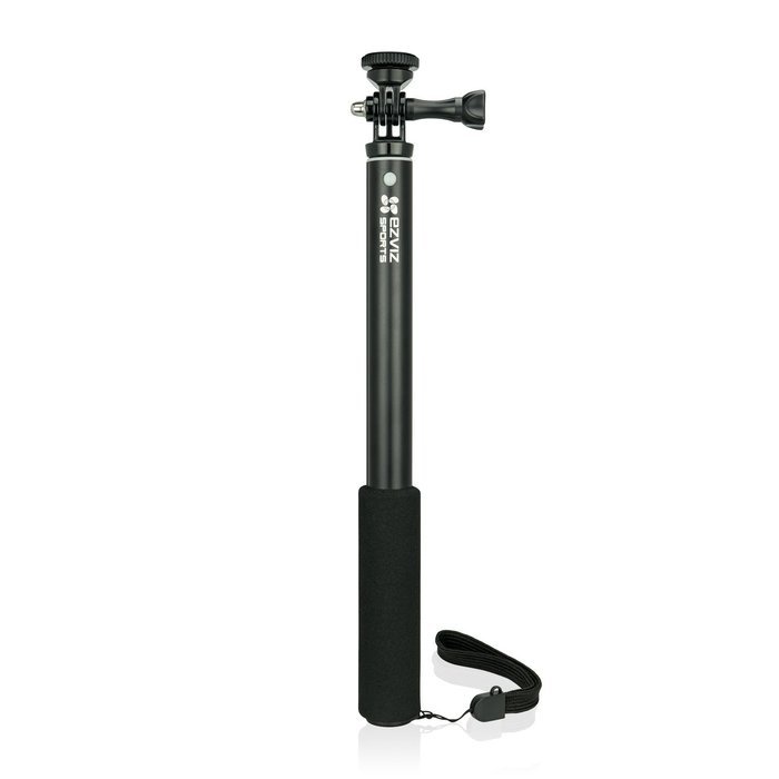 EZVIZ FIVE PLUS 4K Action Camera with Touchscreen - Black with Aluminum Lightweight Selfie Stick N4