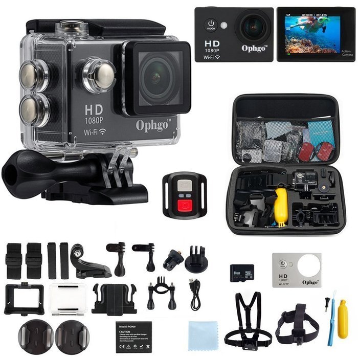 Ophgo W9R Mini Outdoor 12MP 1080P 30fps 2.0 Inch FHD LCD WiFi Remote Control 30M Waterproof 170&deg; Angle Fisheye...