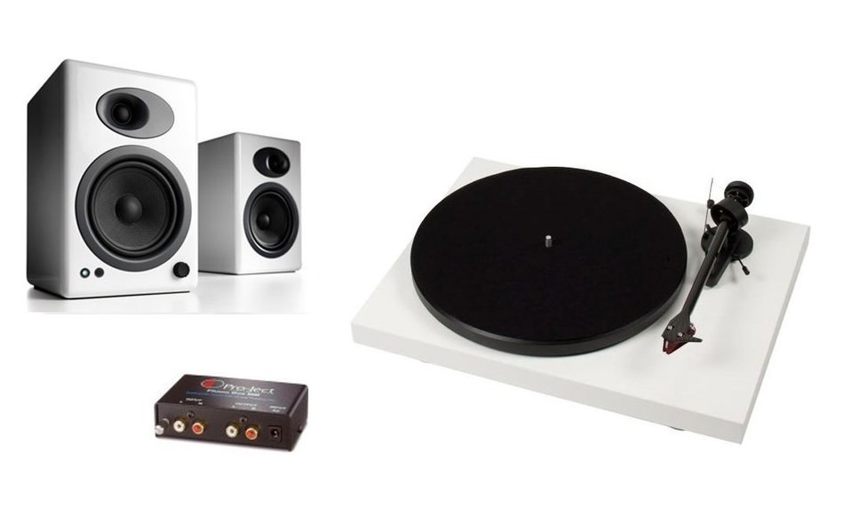 Pro-Ject Debut Carbon DC Turntable with Ortofon 2M Red Cartridge Bundle with Phono Box and Audioengine A5+ Speakers... N7