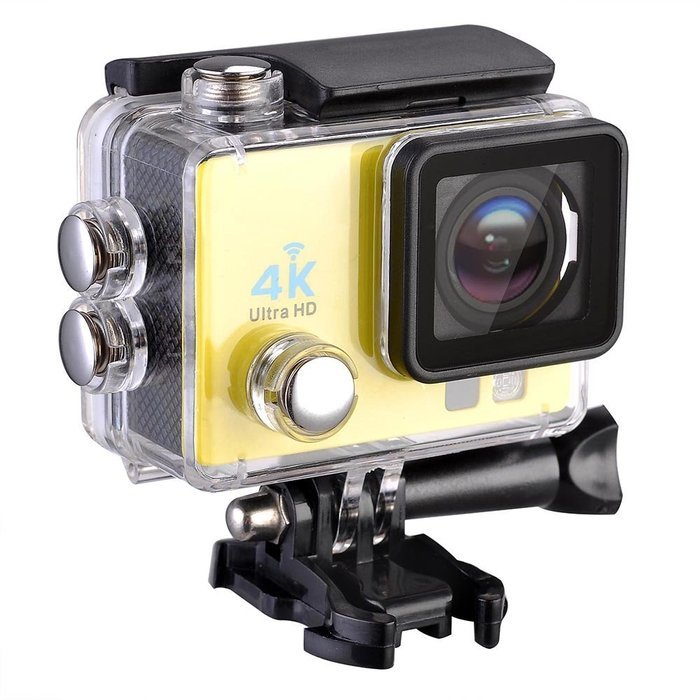 AW WiFi 4K Full HD 1080P Waterproof Digital Sport Action Camera For Bicycle Car DVR Diving Yellow N5