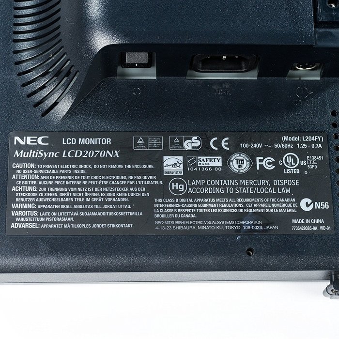 NEC MultiSync LCD2070NX 1600 x 1200 20" LCD TFT Monitor VGA DVI USB Grade B N5