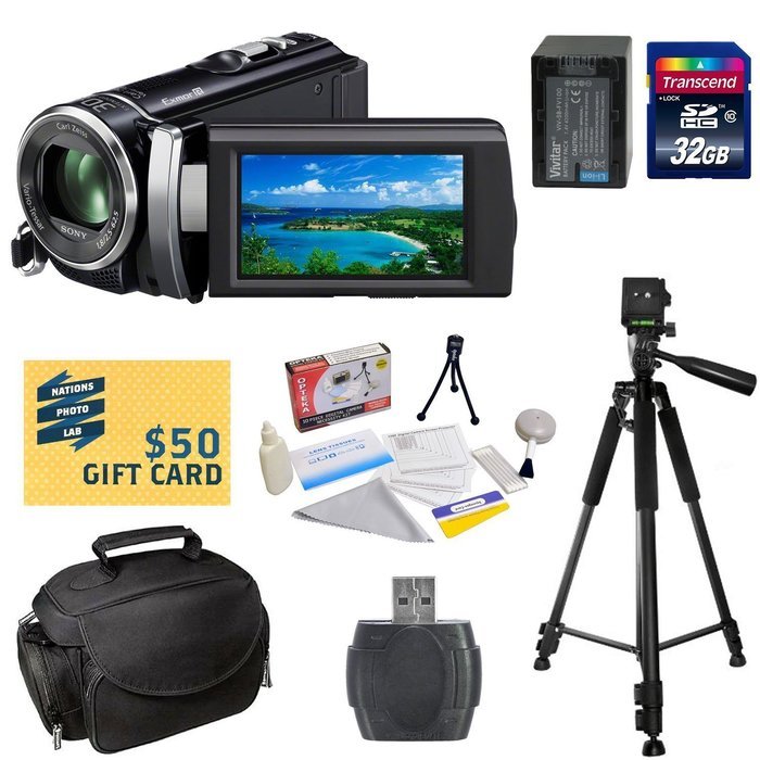 Sony HDR-PJ210 Digital HD Camcorder with Must Have Accessory Kit - Includes 32GB High-Speed SDHC Card + Card Reader... N3