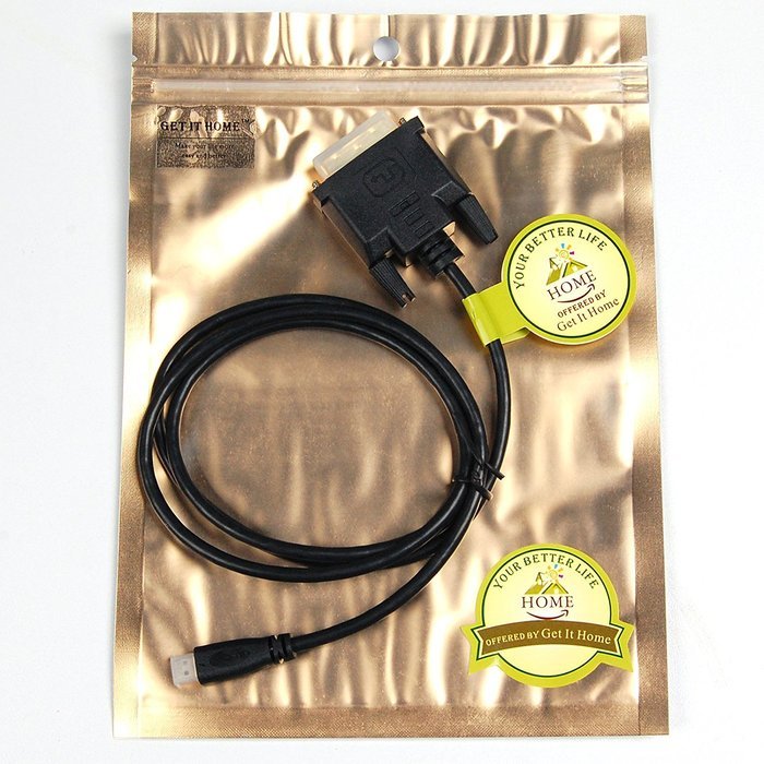 Get It Home (1 Pack) High Speed Micro Hdmi to DVI-D (dual link 24+1) Cable Male-male (6 Feet) for Hd Quality Video... N4