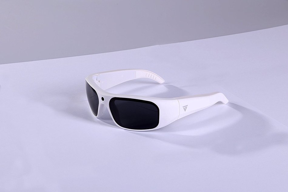 GoVision water-resistant white APOLLO 1080p video recording sunglasses with UV lenses, built in rechargeable battery... N3