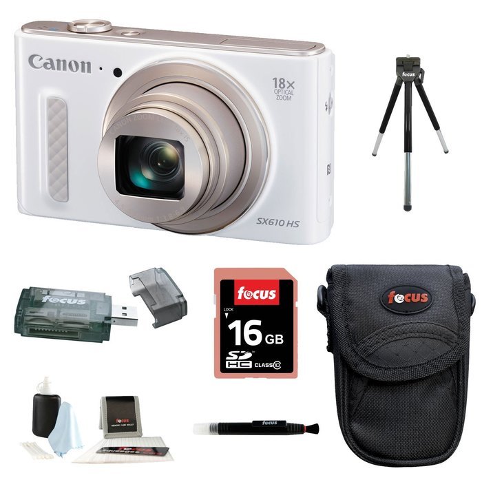 Canon Powershot SX610 HS Digital Camera (Red) with 16GB Accessory Bundle N19