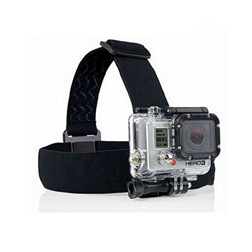 Gopro Hero 3 Elastic Adjustable Head Strap Mount for Go Pro Hero 4 3 2 Cameras Accessories with Anti-slide Glue...