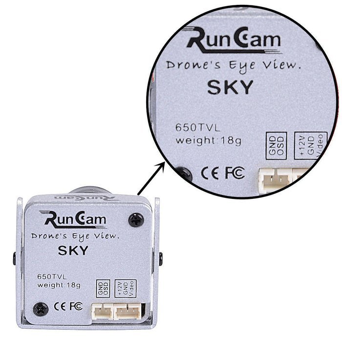 Crazepony RunCam 650TVL FPV Camera with Mag. Alloy Case for QVA250 Quadcopter Silver N4