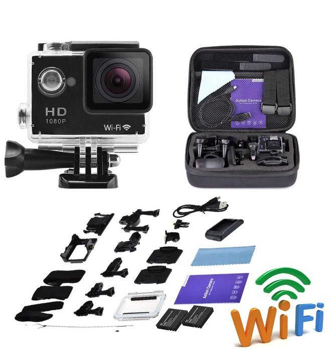 Haojue 1080P HD Sports Action Camera Bundle with DSP:NT96650 Chip, 2.0-Inch LPS-TFT LCD,145&deg; Wide Angle Lens and... N6